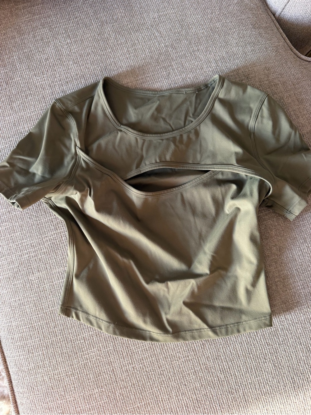 Women’s Olive Cutout Crop Top